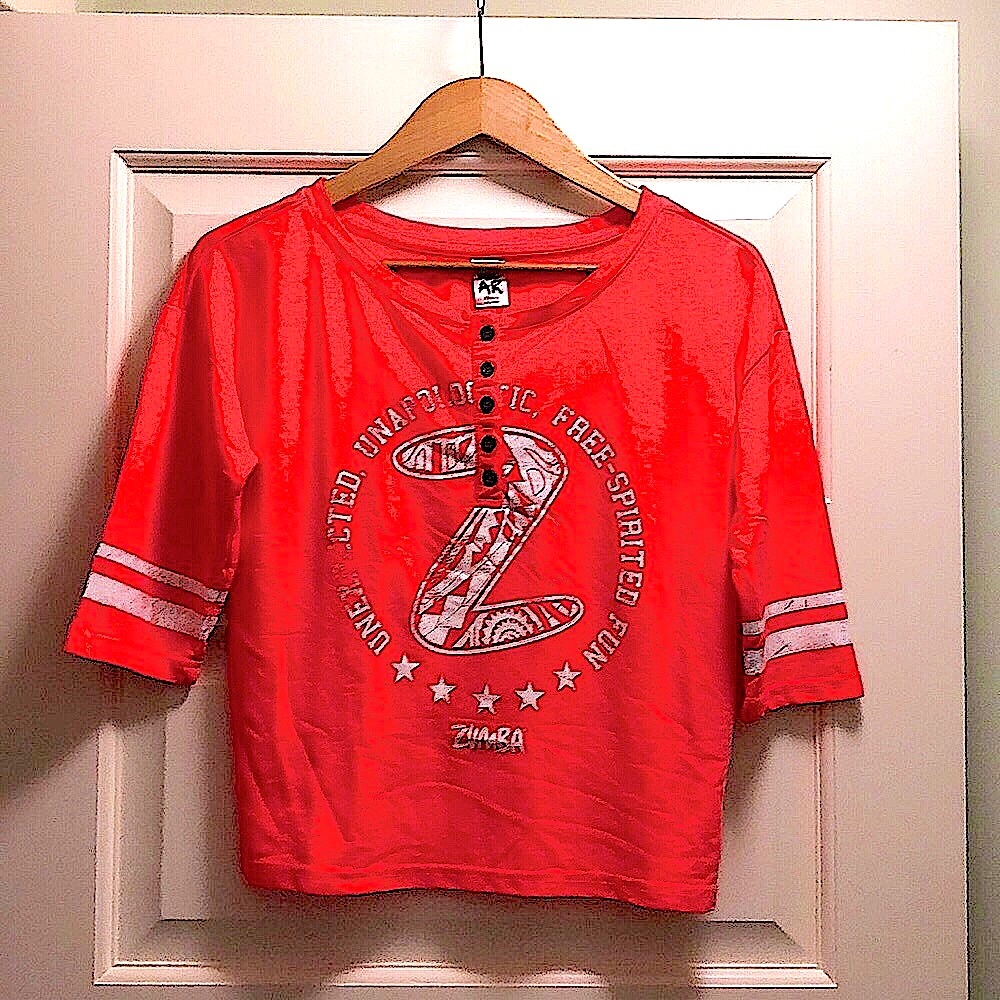 New without tags: Zumba XS Baseball style - vibrant shirt great for spring
